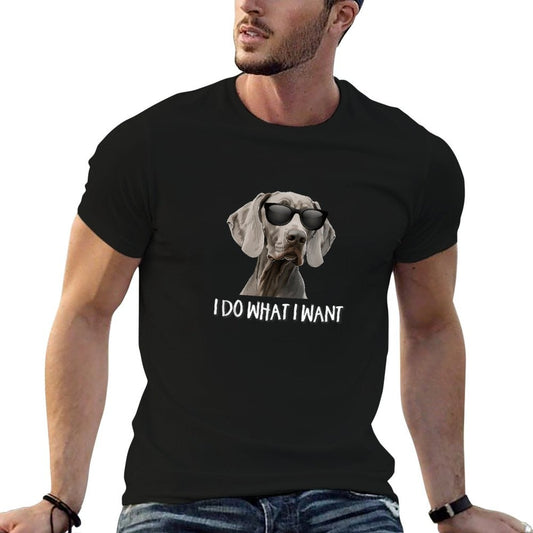 Funny Weimaraner Dog Design Giftss &s Cute Do What I Want Weimaraner Lover Black Unisex Women's Classic Fit Crew Neck T-Shirt