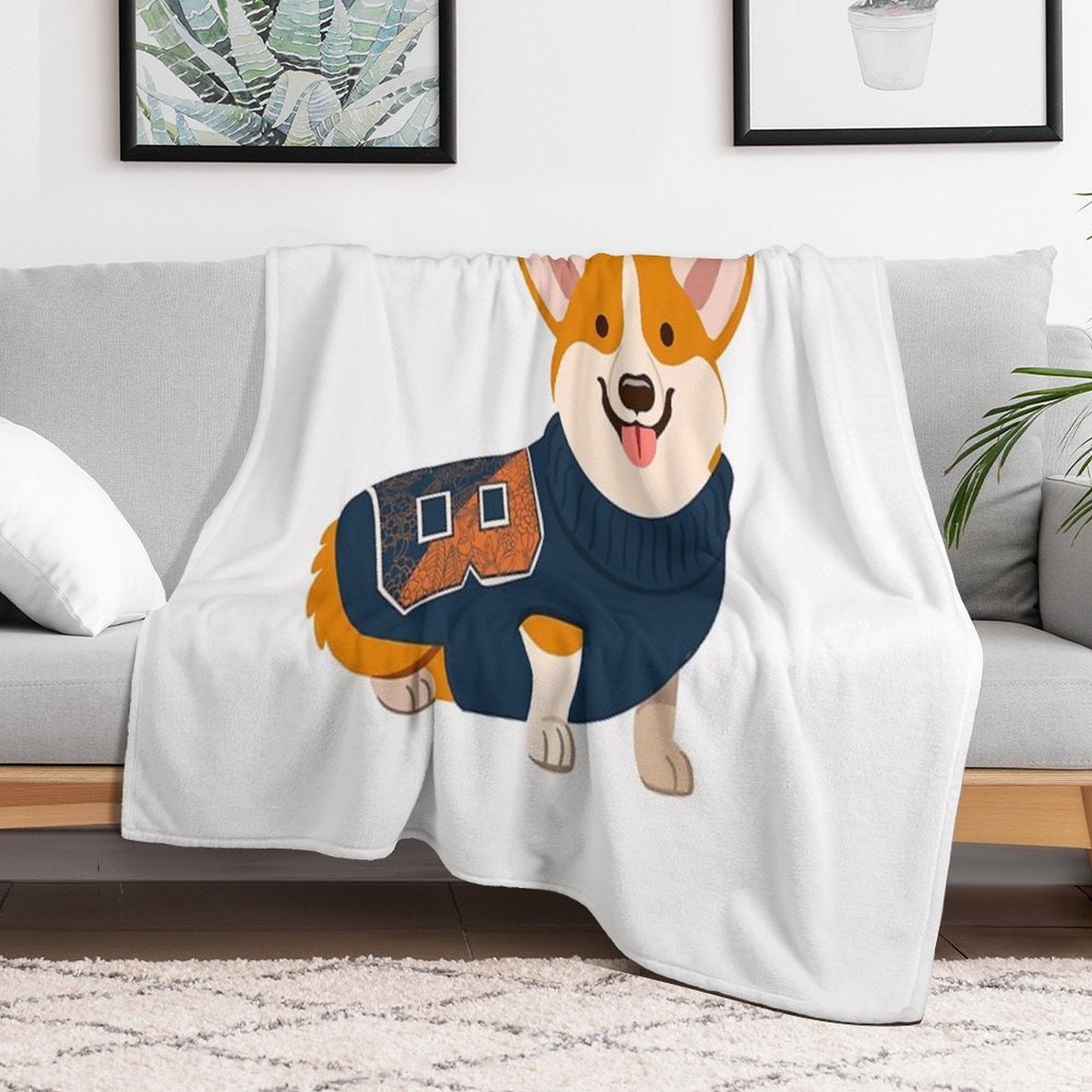 Bucknell Corgi Throw Blanket