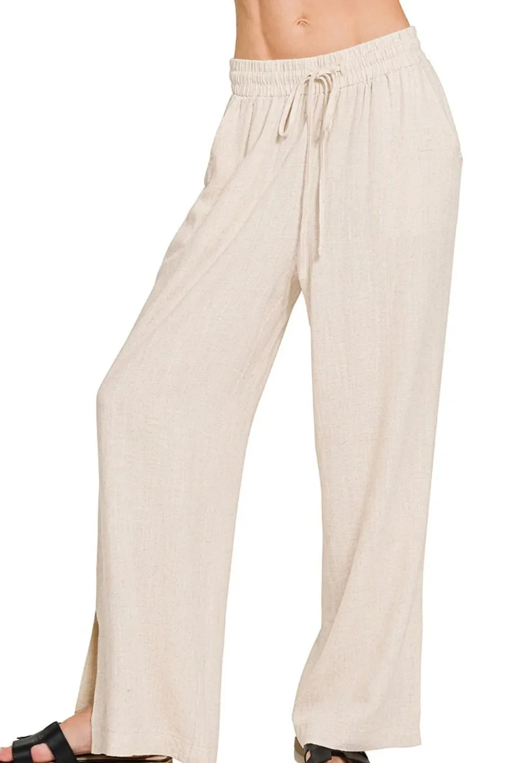 Zenana Linen Drawstring Pants
