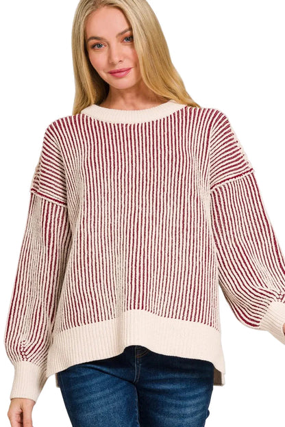 Two-Tone Crewneck Sweater