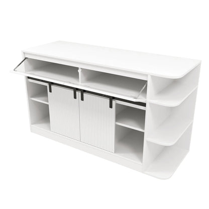 55–75 Gallon Multi-Tier Aquarium & Terrarium Stand with Built-In Power Hub & LED Lighting (55" W)