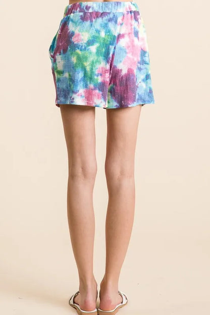 BiBi Tie Dye French Terry Casual Shorts
