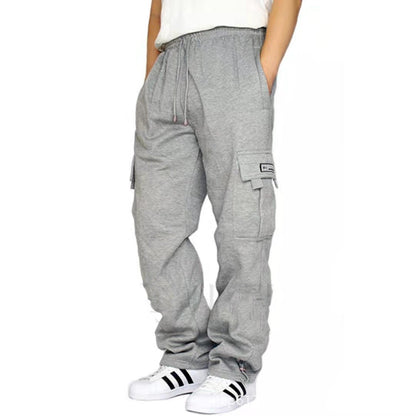 Men's Cargo Joggers - Elastic Waist Drawstring Pants with Pockets