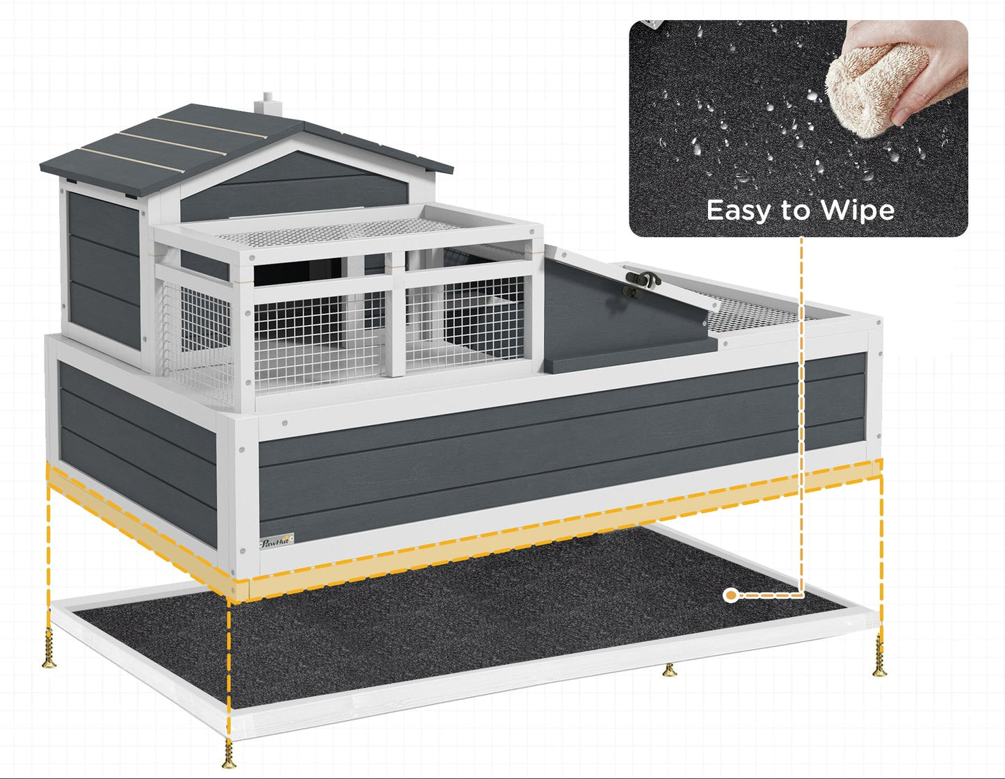 Two-Story Wooden Tortoise Table & Habitat (Three-Room Villa)