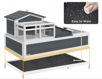 Two-Story Wooden Tortoise Table & Habitat (Three-Room Villa)