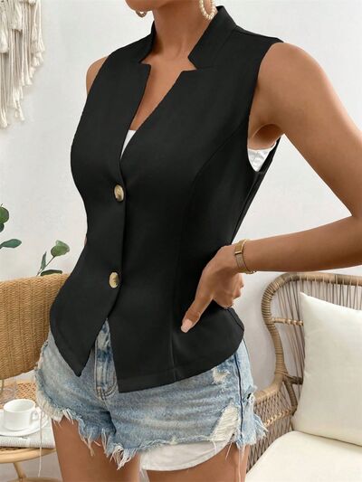 Button Down Vest Coat - Sybaritic Boutique