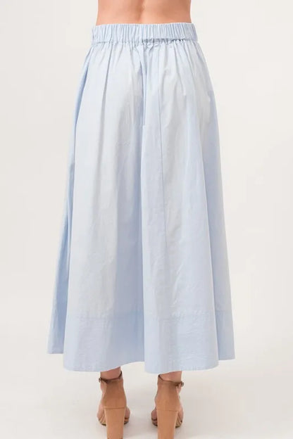 And The Why A-line Flowing Elastic Back Midi Skirt