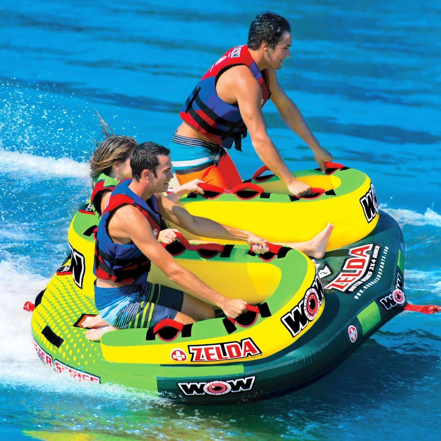 WOW Sports Zelda 1-3 Person Towable Water Tube For Pool and Lake (15-1070)