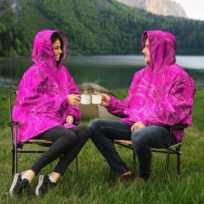 Rad Palm Pink Topographic Snug Hoodie