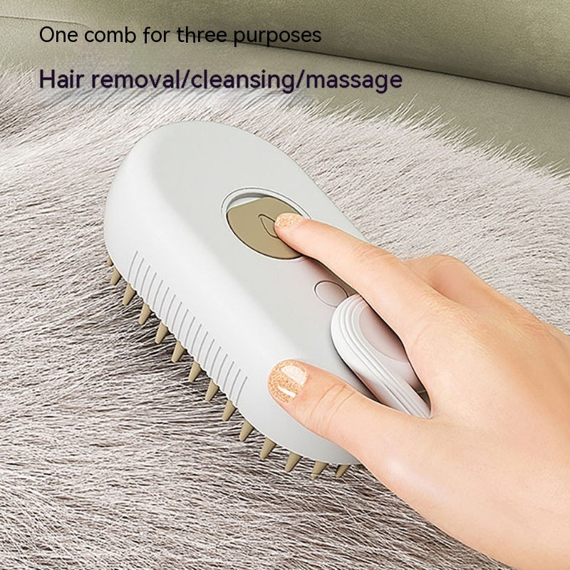3-in-1 Electric Cat & Dog Steam Brush – Pet Grooming & Hair Removal