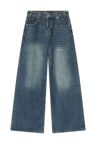 Pocketed Wide Leg Jeans