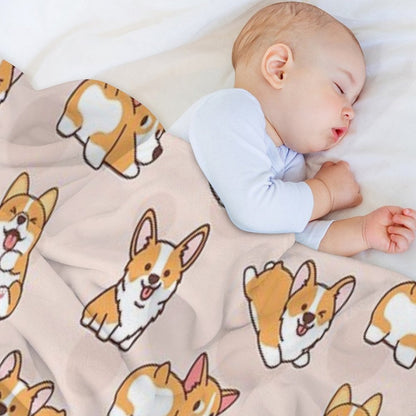 Corgi Puppy Fun Throw Blanket