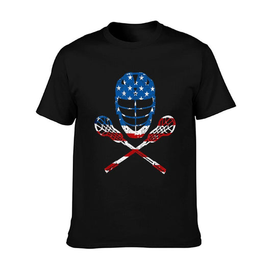 Lacrosse American Flag Lax Helmet Sticks 4th Of July Gifts T-Shirt