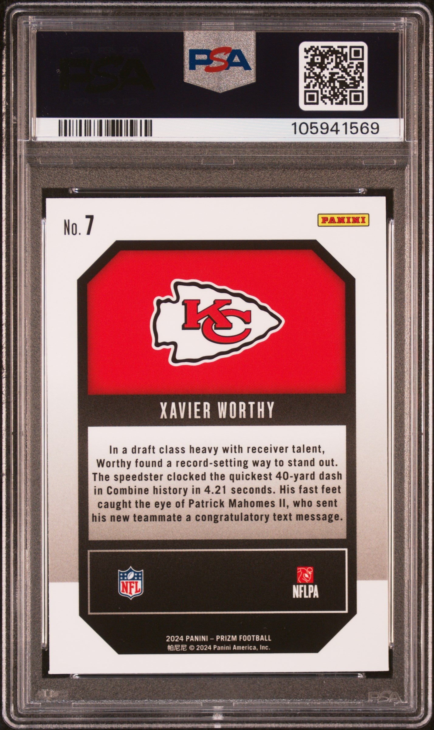 Graded 2024 Panini Prizm Xavier Worthy #7 Emergent Rookie RC Football Card PSA 10 Gem Mint
