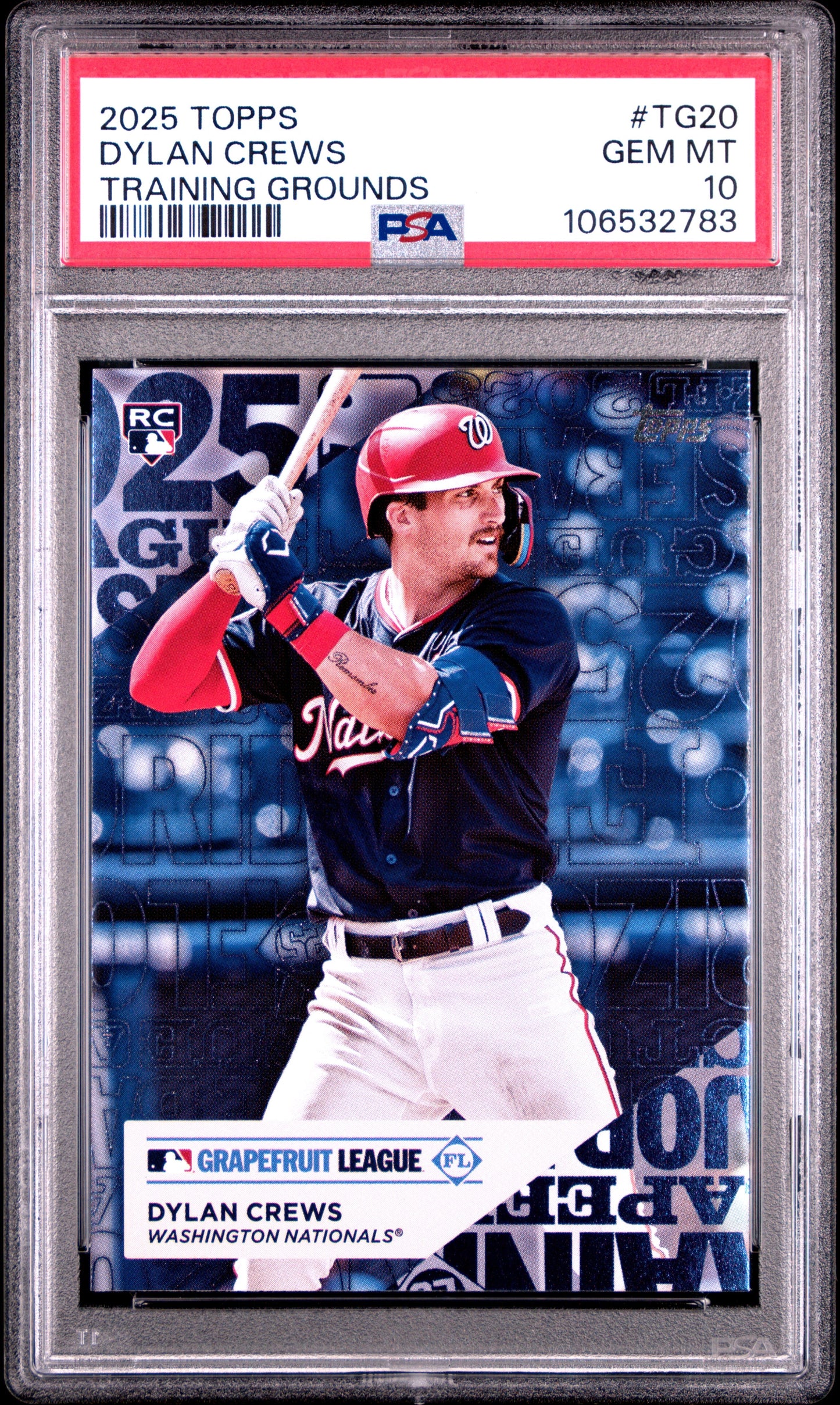 Graded 2025 Topps Dylan Crews #TG20 Training Grounds Rookie RC Baseball Card PSA 10 Gem Mint