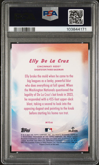 Graded 2024 Topps Update Elly De La Cruz #MYS6 Mystical Rookie RC Baseball Card PSA 10 Gem Mint