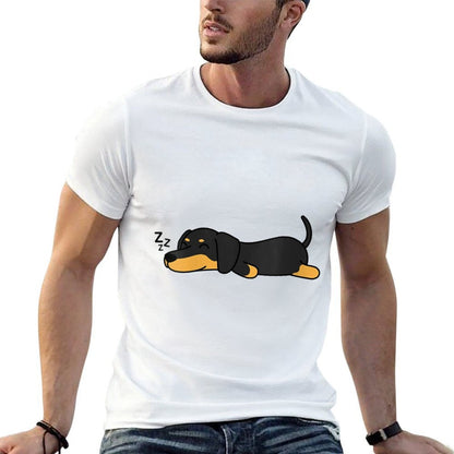 Womens Cute Nope Sleeping Dachshund Cool Nap Funny Wiener Dog Lover  Stretchy T-Shirt