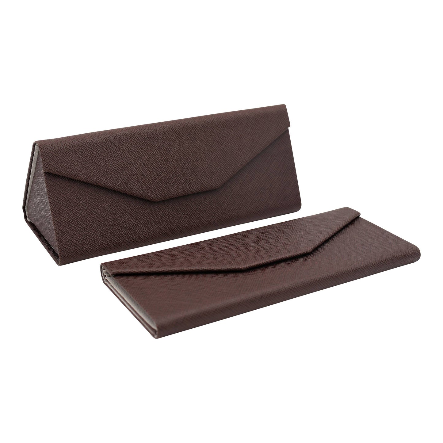 Chocolate Solid Color Glasses Case - Vegan Leather Magic Folding Hardcase