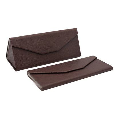 Chocolate Solid Color Glasses Case - Vegan Leather Magic Folding Hardcase