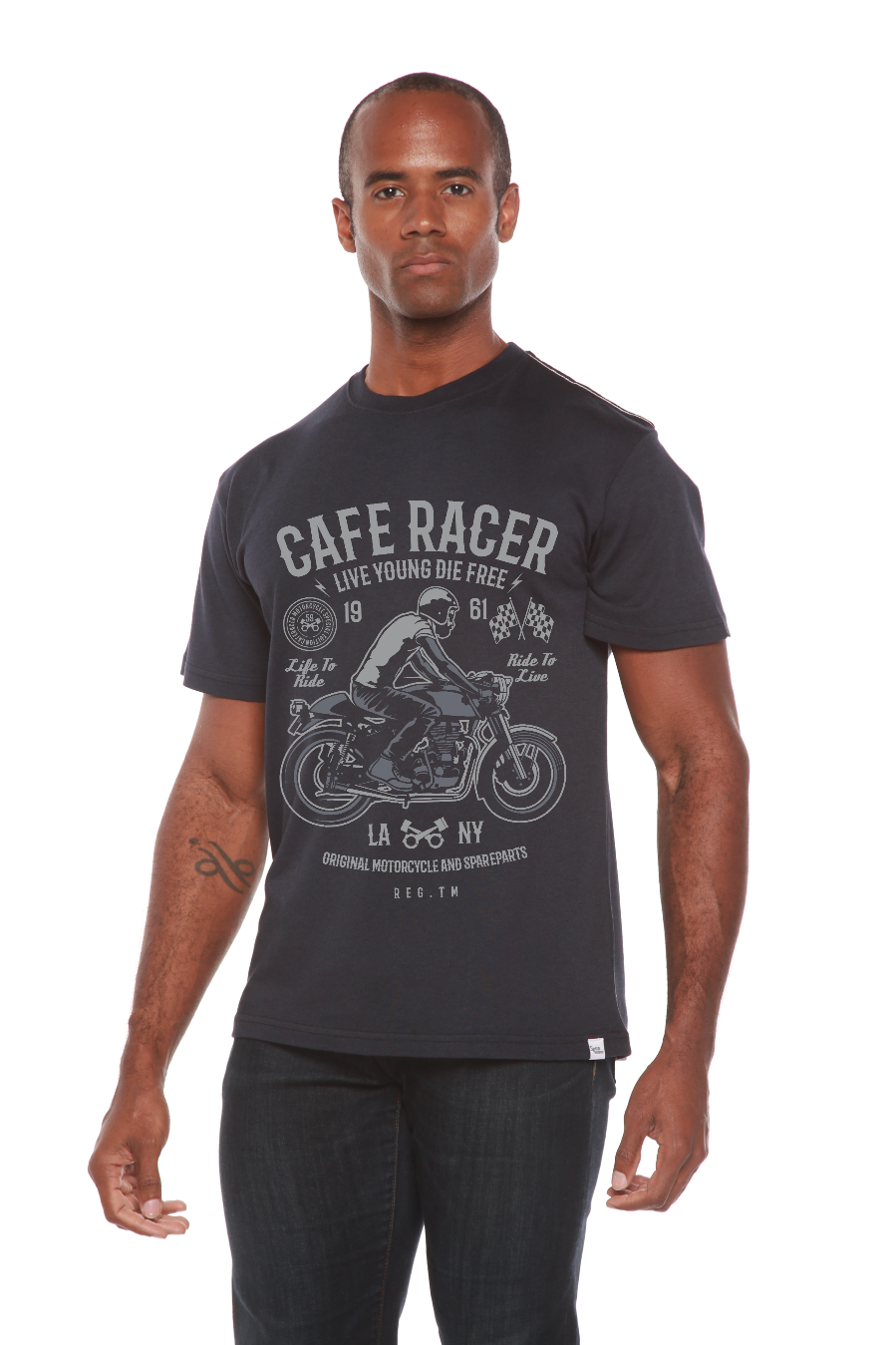 Cafe Racer Men's Bamboo Viscose/Organic Cotton Short Sleeve Graphic T-Shirt