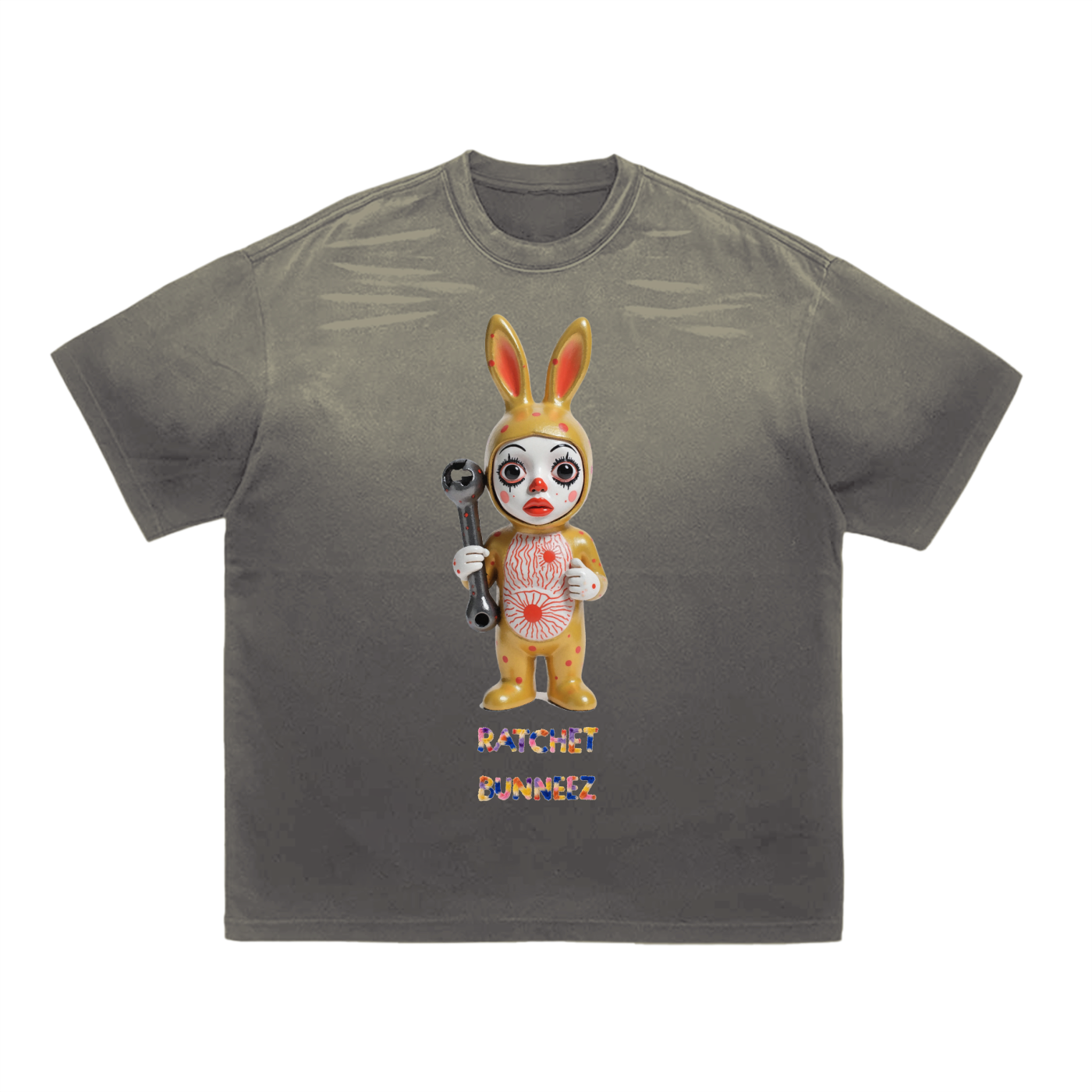Ratchet Bunneez Deux Vintage Washed Tiger Stripes Dyed Gradient T-Shirt