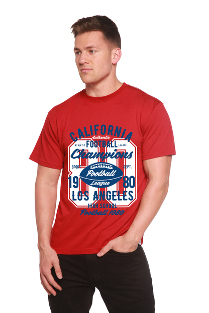 California Football Men's Bamboo Viscose/Organic Cotton Short Sleeve Graphic T-Shirt