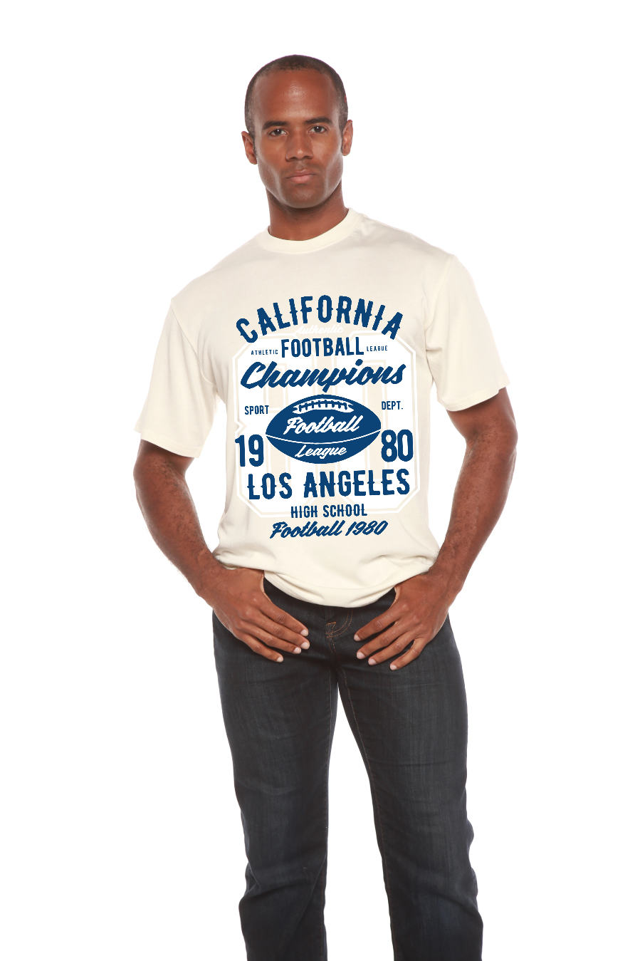 California Football Men's Bamboo Viscose/Organic Cotton Short Sleeve Graphic T-Shirt