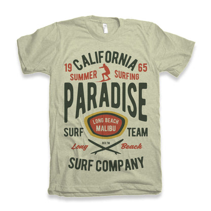 California Summer Surfing Men's Bamboo Viscose/Organic Cotton Short Sleeve Graphic T-Shirt