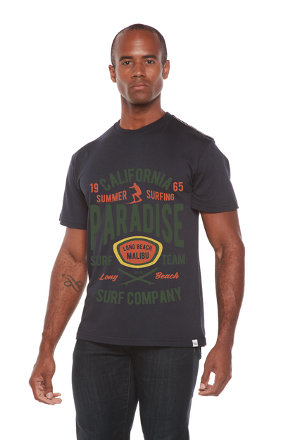 California Summer Surfing Men's Bamboo Viscose/Organic Cotton Short Sleeve Graphic T-Shirt