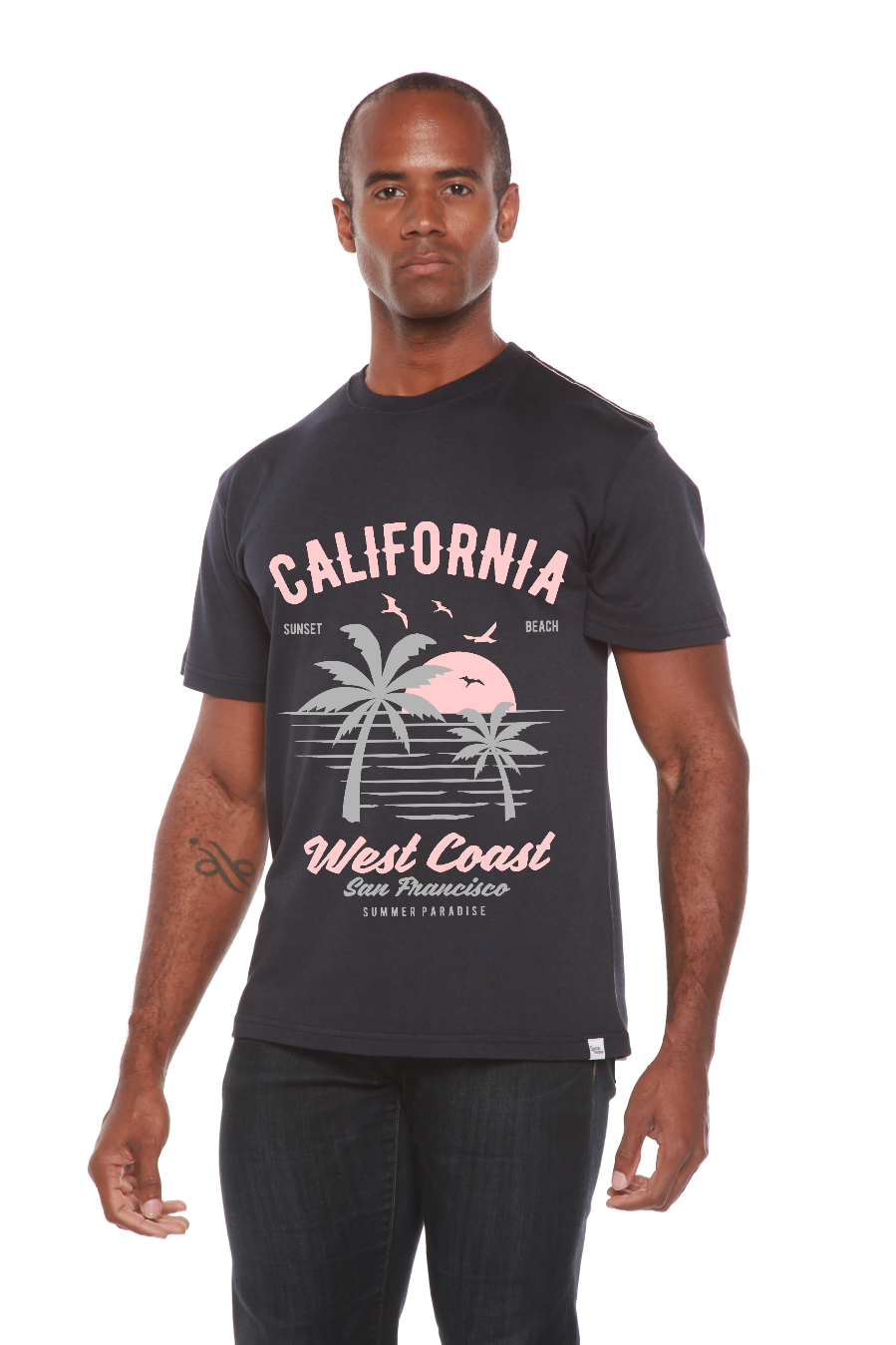 California West Coast Men's Bamboo Viscose/Organic Cotton Short Sleeve Graphic T-Shirt