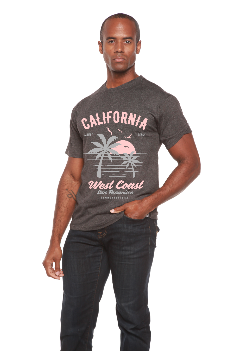 California West Coast Men's Bamboo Viscose/Organic Cotton Short Sleeve Graphic T-Shirt