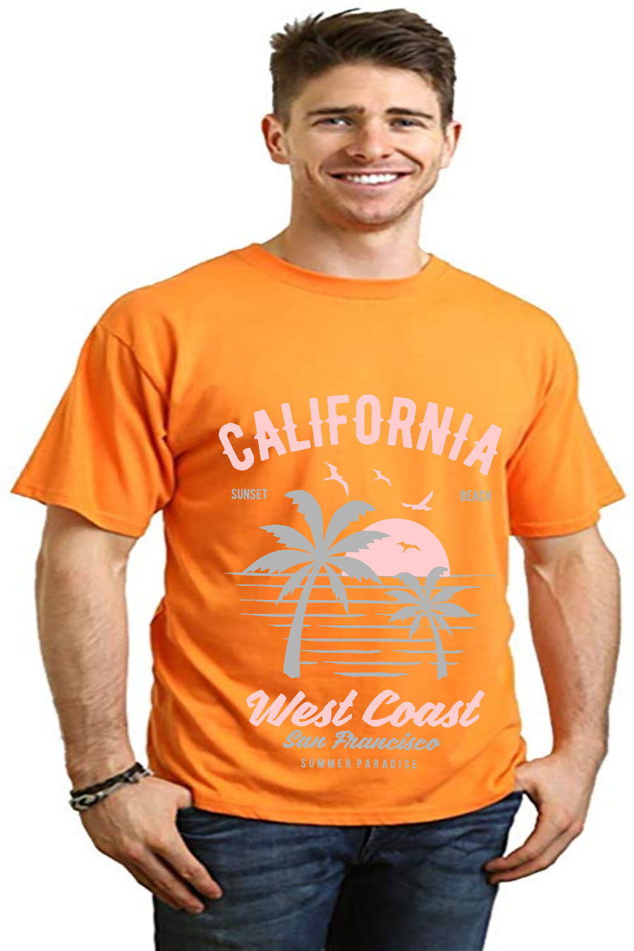 California West Coast Men's Bamboo Viscose/Organic Cotton Short Sleeve Graphic T-Shirt