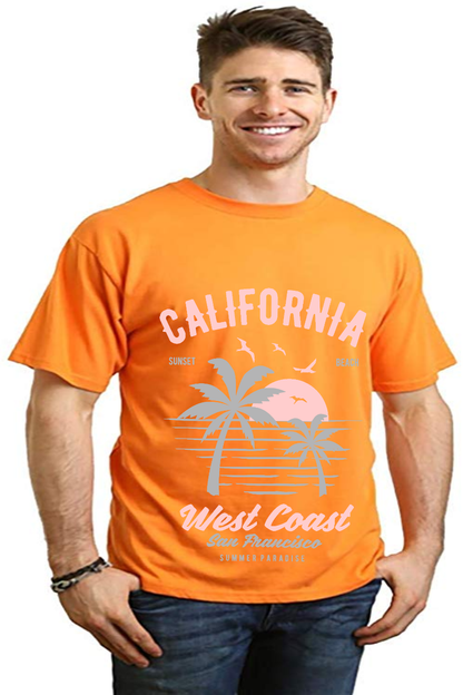 California West Coast Men's Bamboo Viscose/Organic Cotton Short Sleeve Graphic T-Shirt