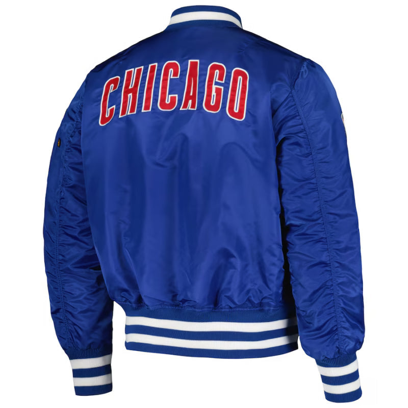 Men’s Chicago Cubs New Era x Alpha Industries Reversible Full-Zip Bomber Jacket