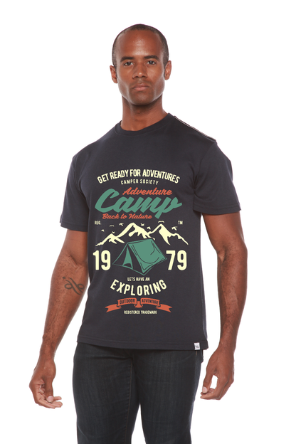 Camp Adventure Men's Bamboo Viscose/Organic Cotton Short Sleeve Graphic T-Shirt