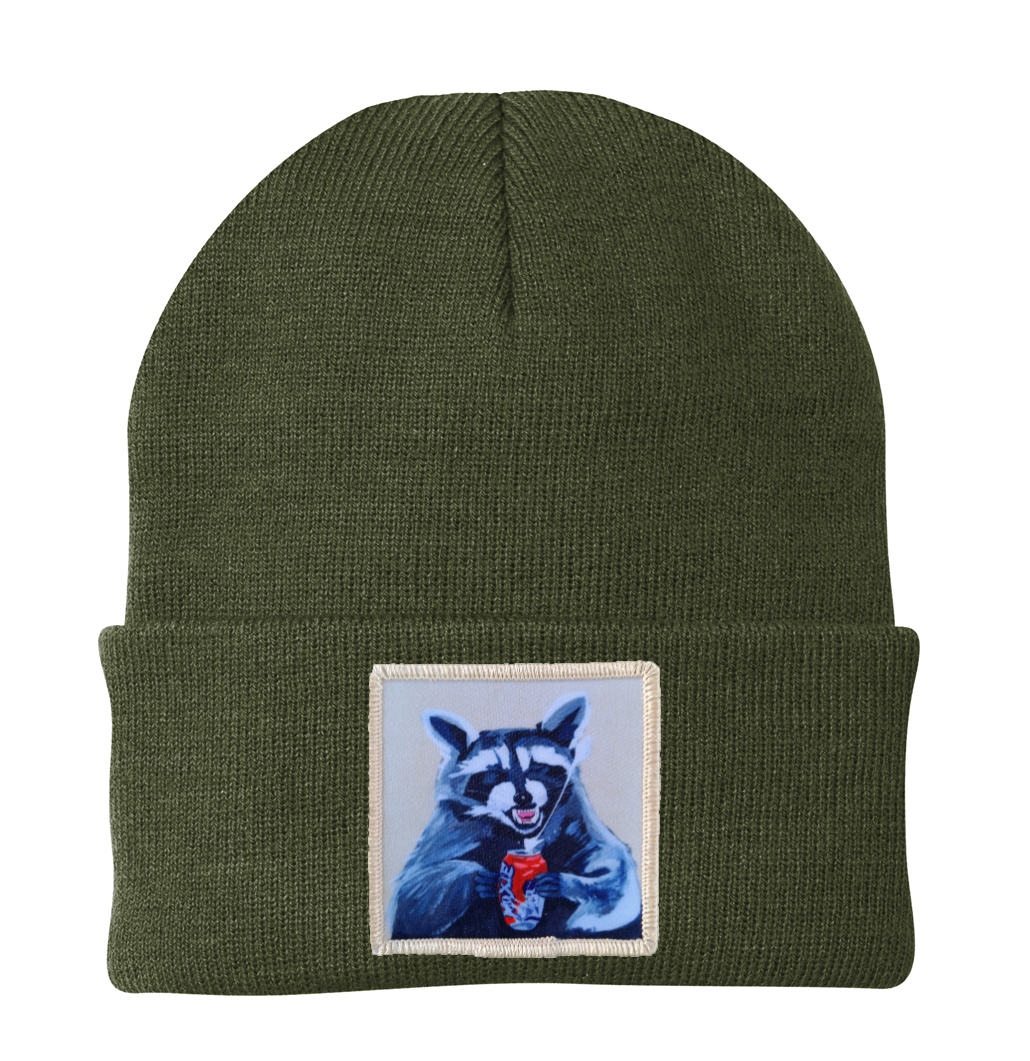 Camp Crasher Raccoon Beanie