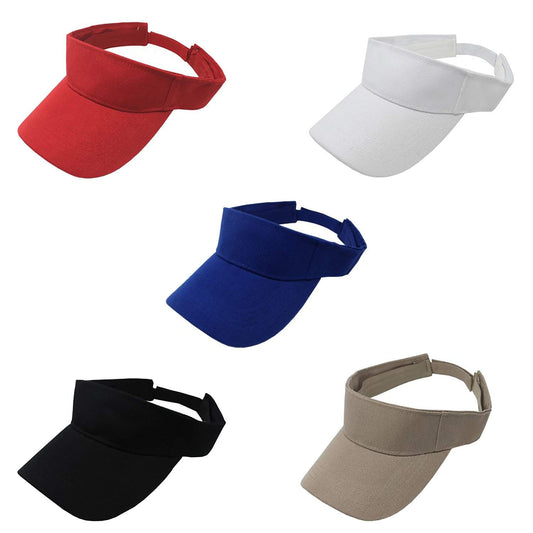 Pack of 5 Sun Visor Adjustable Cap Hat Athletic Wear (Mix Colors)