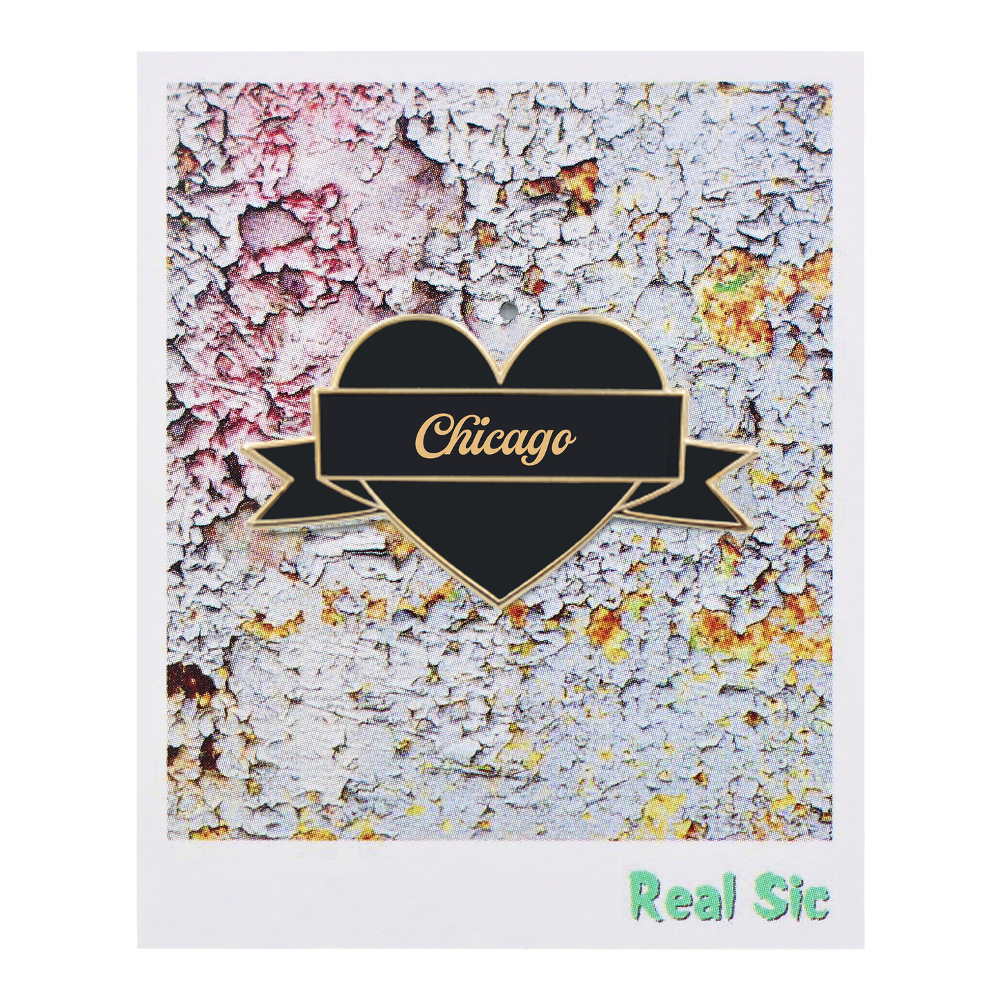 I Heart Chicago Enamel Pin – Black & Gold City Pin