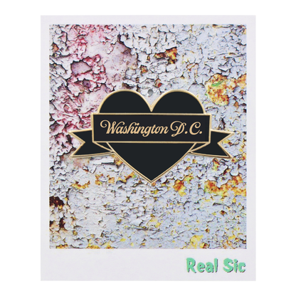 I Heart Washington D.C. Enamel Pin – Black & Gold City Pin