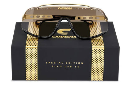 Carrera Flaglab 16 Unisex Aviator Sunglasses Black Brown Green