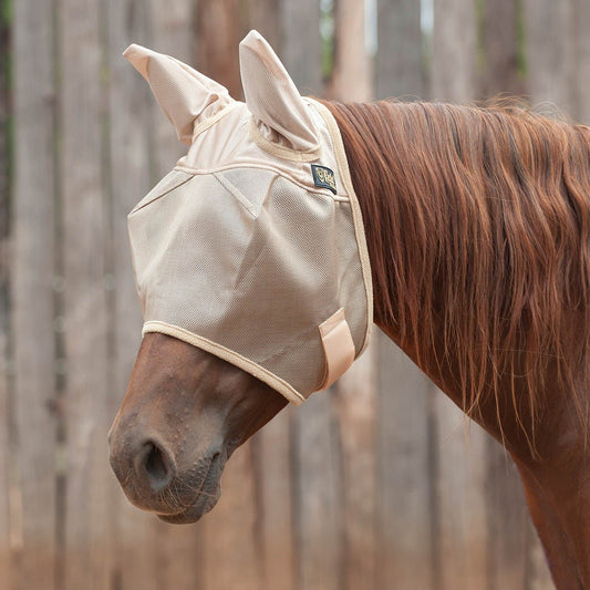 Cashel Economy Fly Mask with Ears, Gold