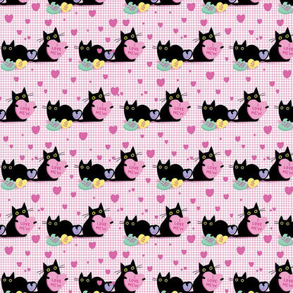 Pink Cats Skater Skirt