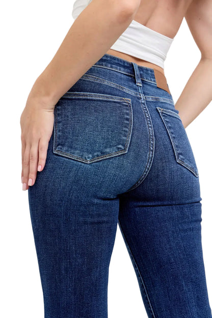 Full-Size High-Rise Flare Jeans with Pockets Plus Size