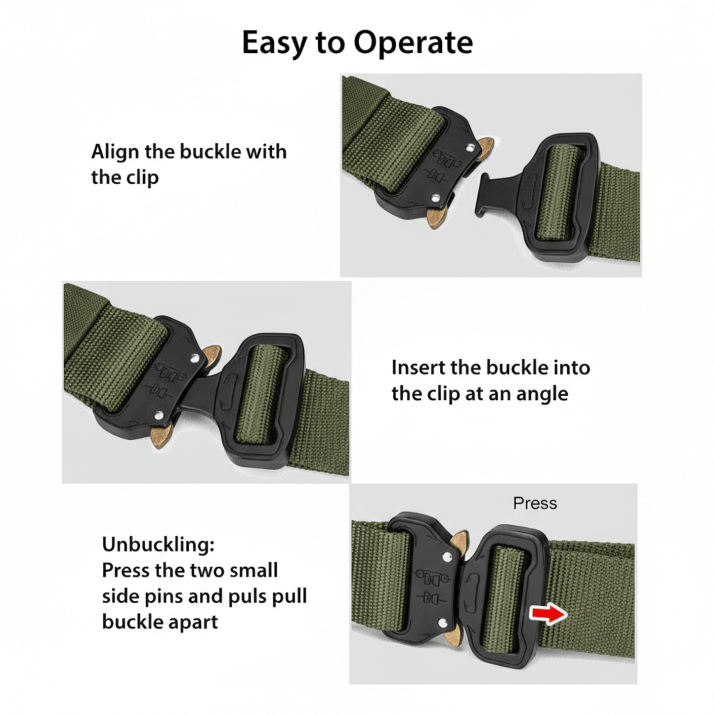 XGear Tactical Mens Tactical Belt Riggers Style with Buckle