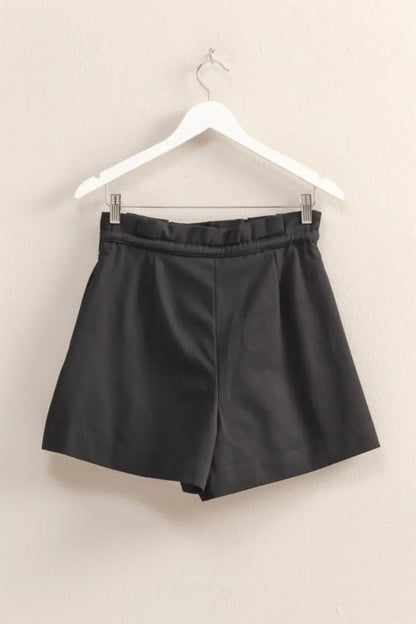 HYFVE High-Waisted Washed Twill Paperbag Shorts