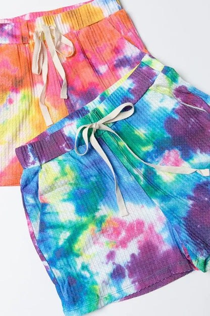 BiBi Tie Dye French Terry Casual Shorts