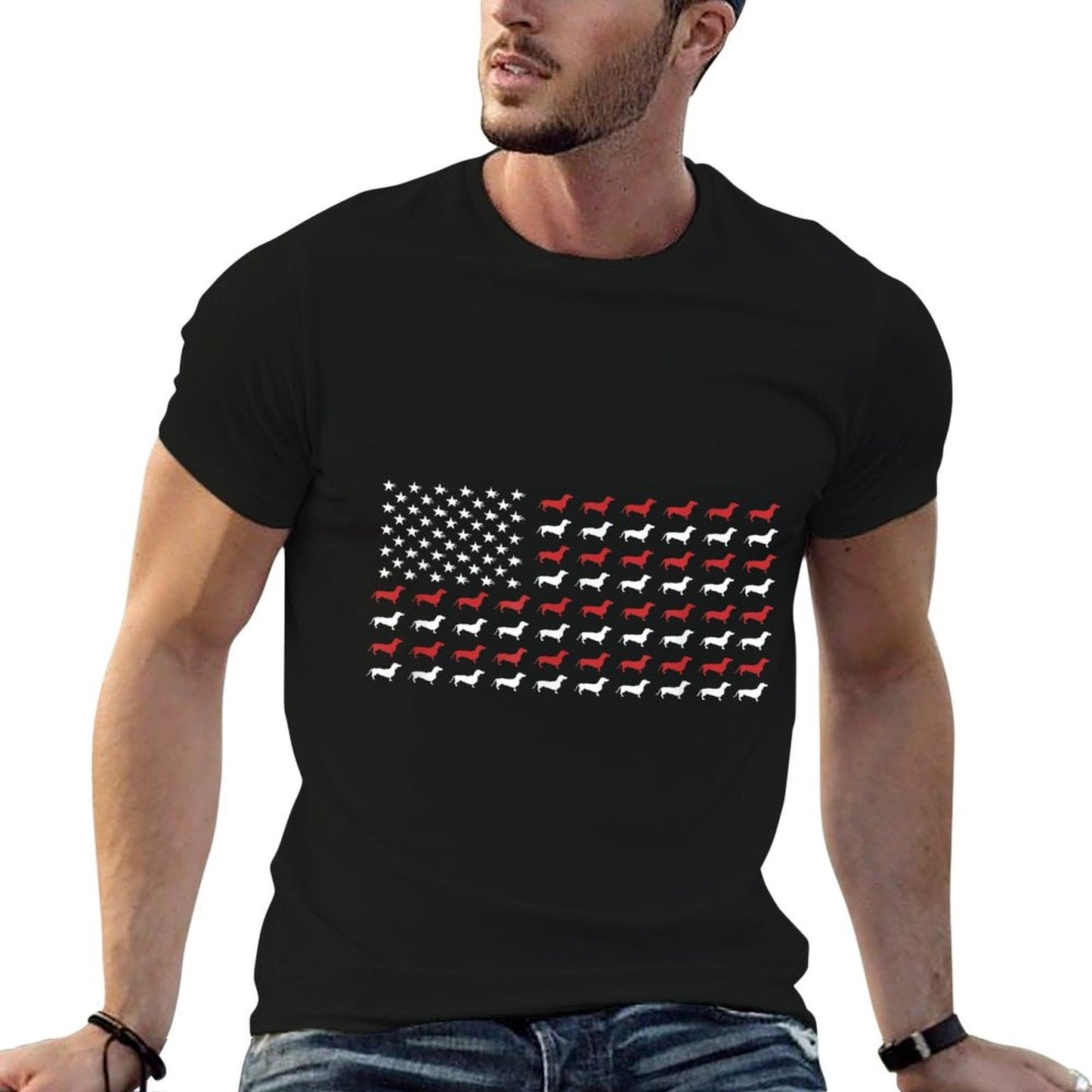 American Flag Dachshund Patriotic Dachshund Doxie Lover T-Shirt
