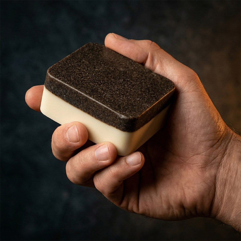 Cedar & Bay Leaf Coffee Soap — 2-in-1 Exfoliating Bar