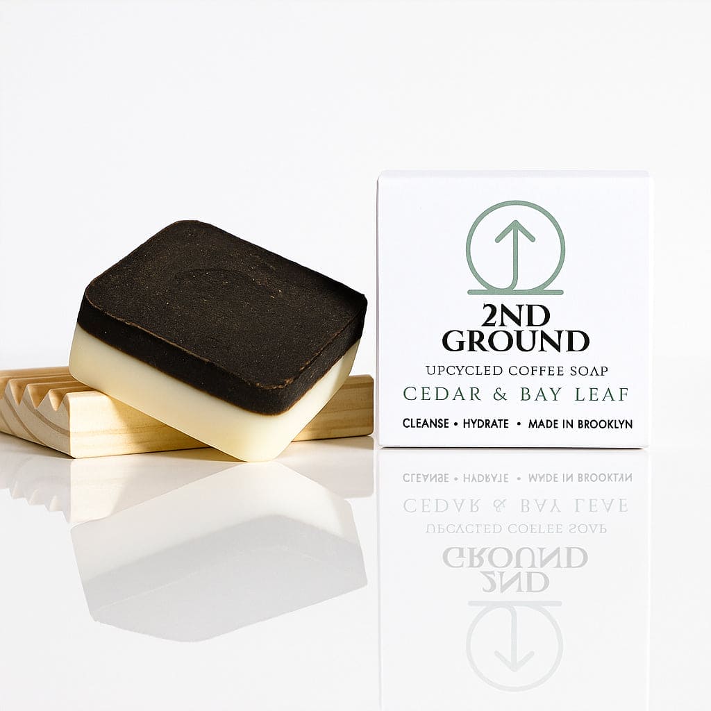 Cedar & Bay Leaf Coffee Soap — 2-in-1 Exfoliating Bar