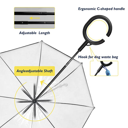 Flexible Handle Umbrella for Dog with Rope for Small Pets